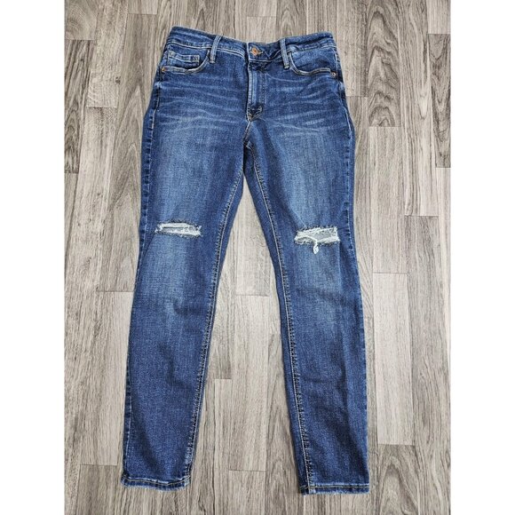 (3/$35) Old Navy Rockstar Jeans Women 6 Petite Distressed Denim Skinny High Rise - Picture 1 of 10